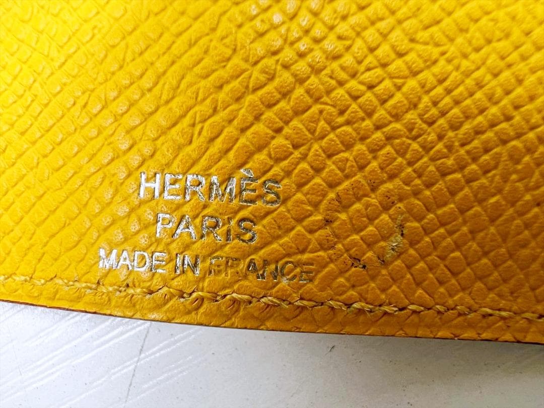 ほぼ未使用　エルメス　エチュイクレ4　キーケース　エプソン　イエロー　□M