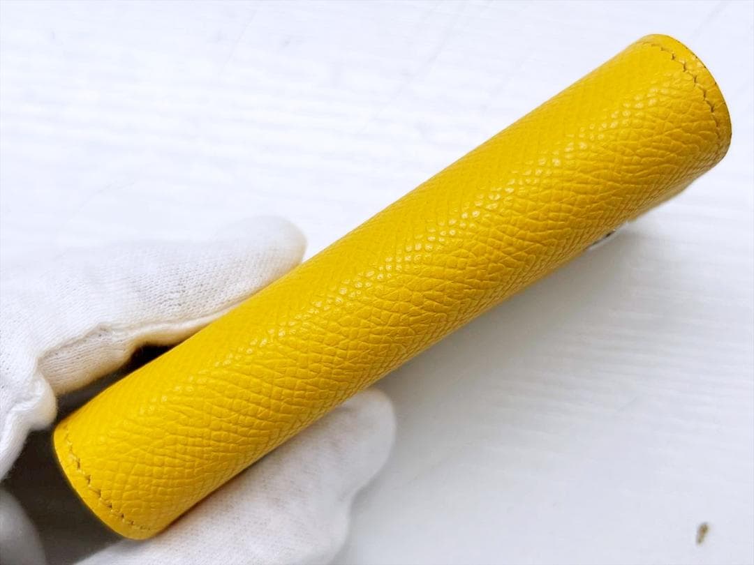 ほぼ未使用　エルメス　エチュイクレ4　キーケース　エプソン　イエロー　□M