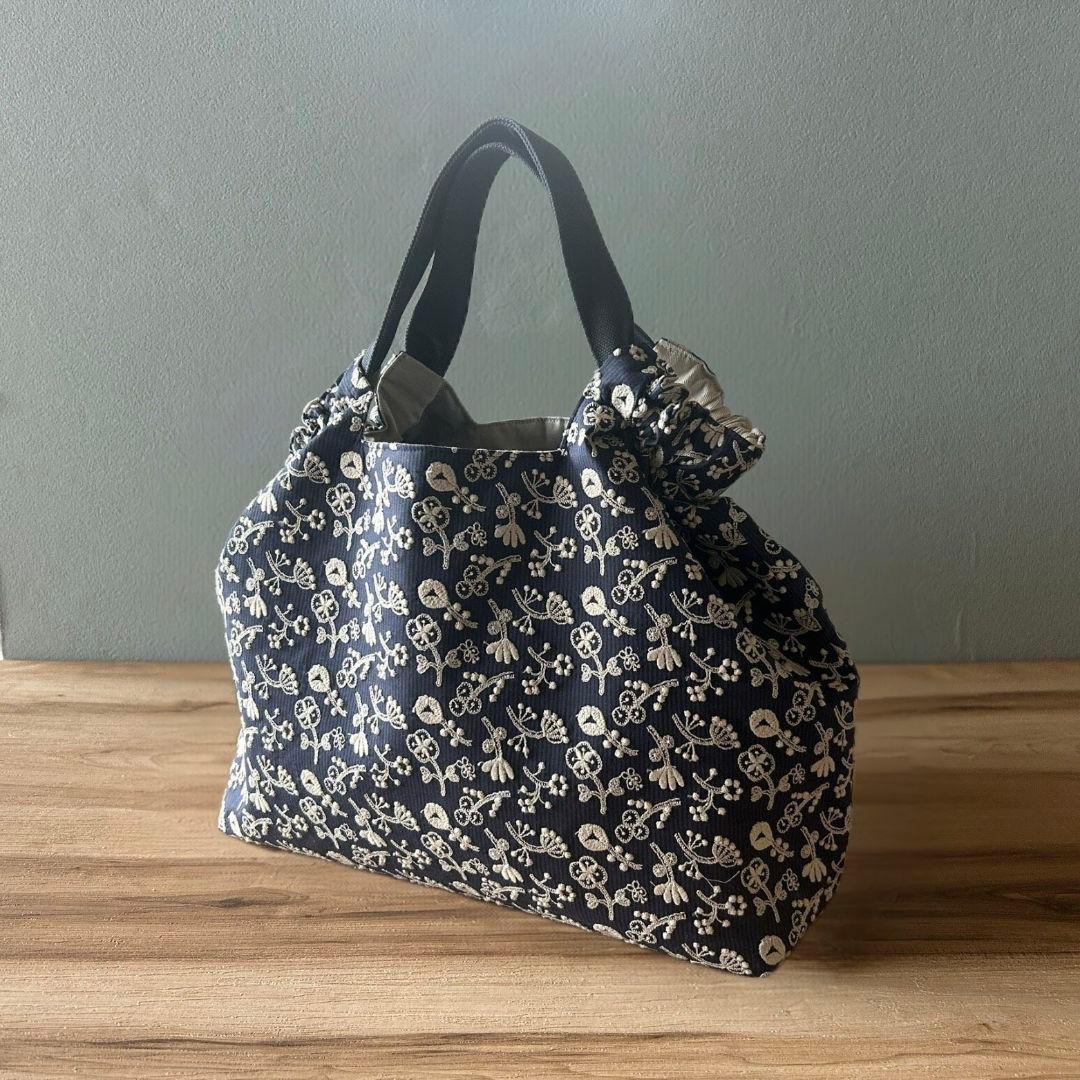 【うさこ様オーダー】ミナペルホネンハンドメイドシャーリングバッグ