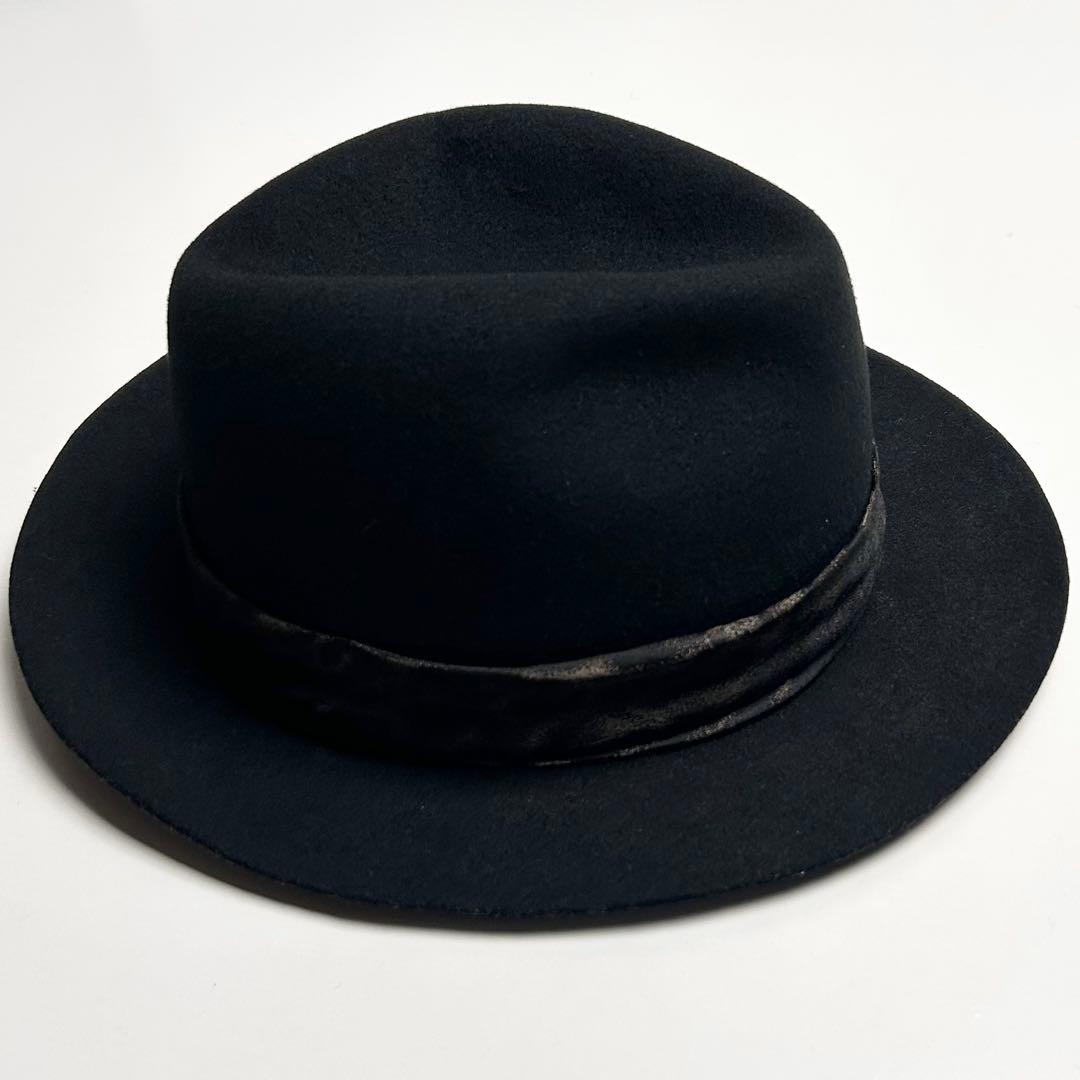 【極美品】Roen/ロエン/ウールハット/レオパード/スカルストーン/ブラック