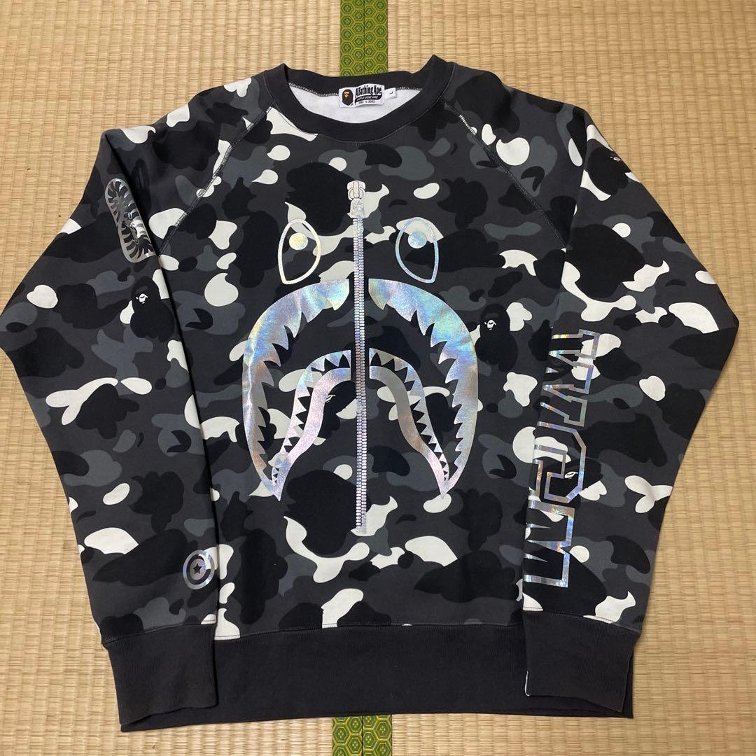 A Bathing Ape 迷彩シャークトレーナー L