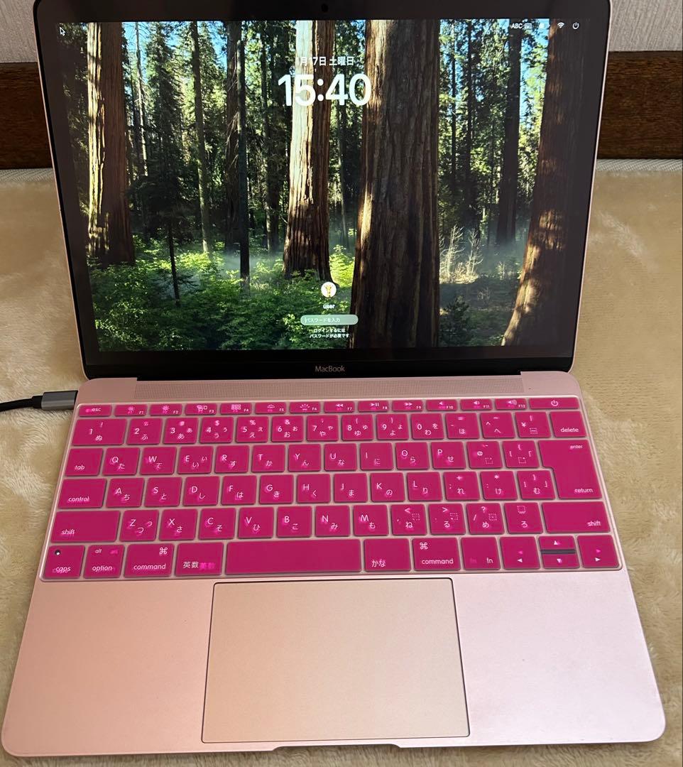 訳あり MacBook 12㌅ 2016 ローズゴールド 8GB 外付SSD起動