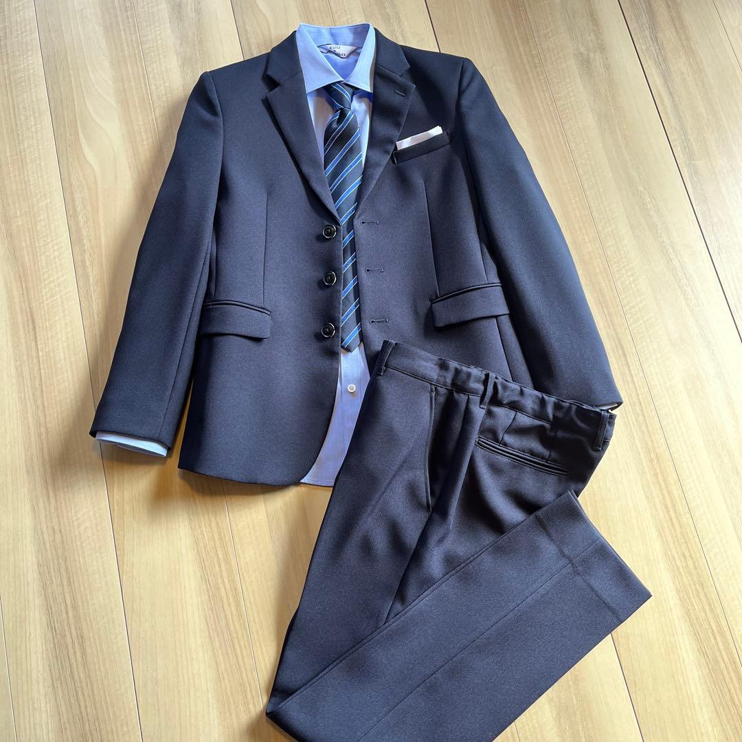 【美品】 ワルツバイビームスデザイン 160 ネイビー 卒業式 結婚式