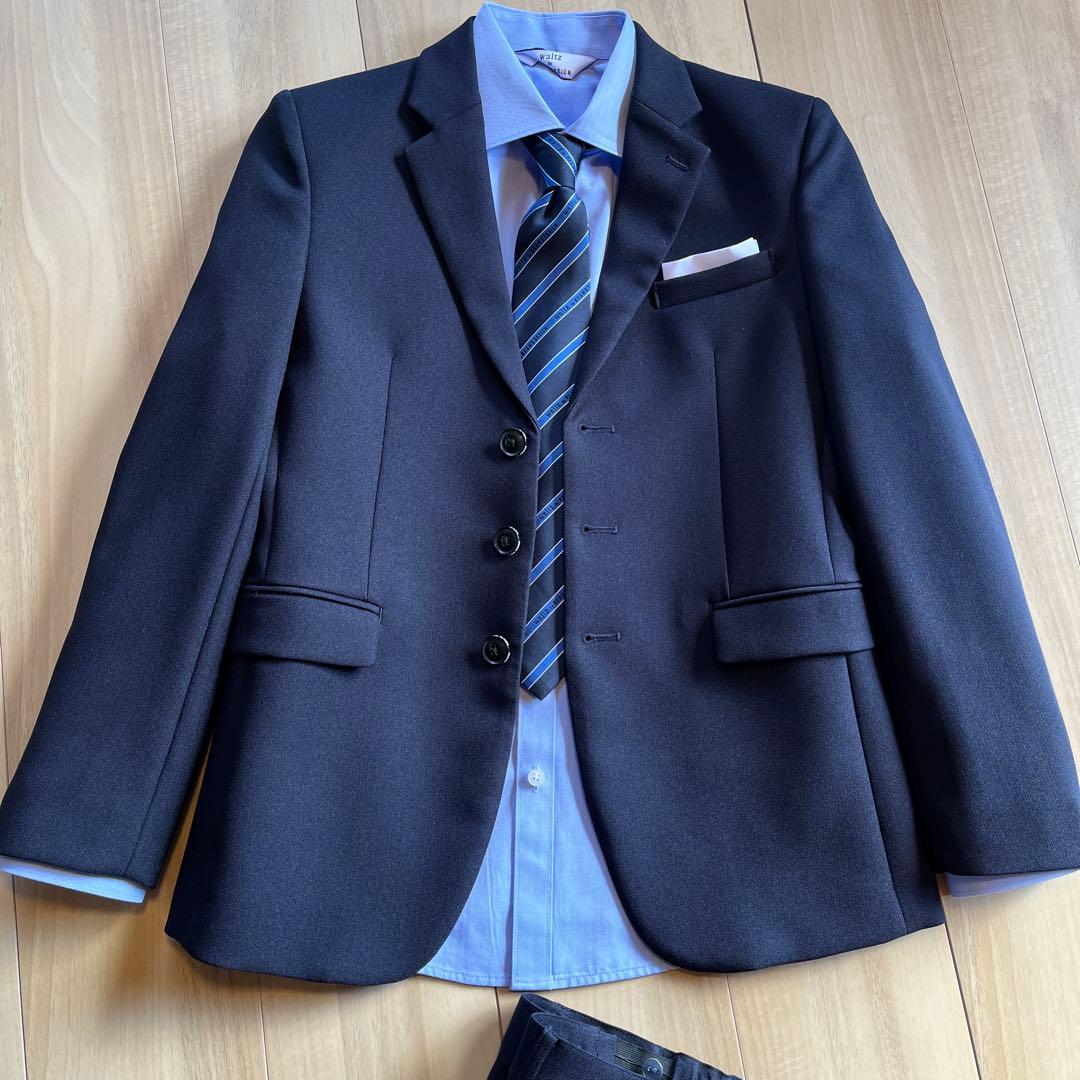 【美品】 ワルツバイビームスデザイン 160 ネイビー 卒業式 結婚式