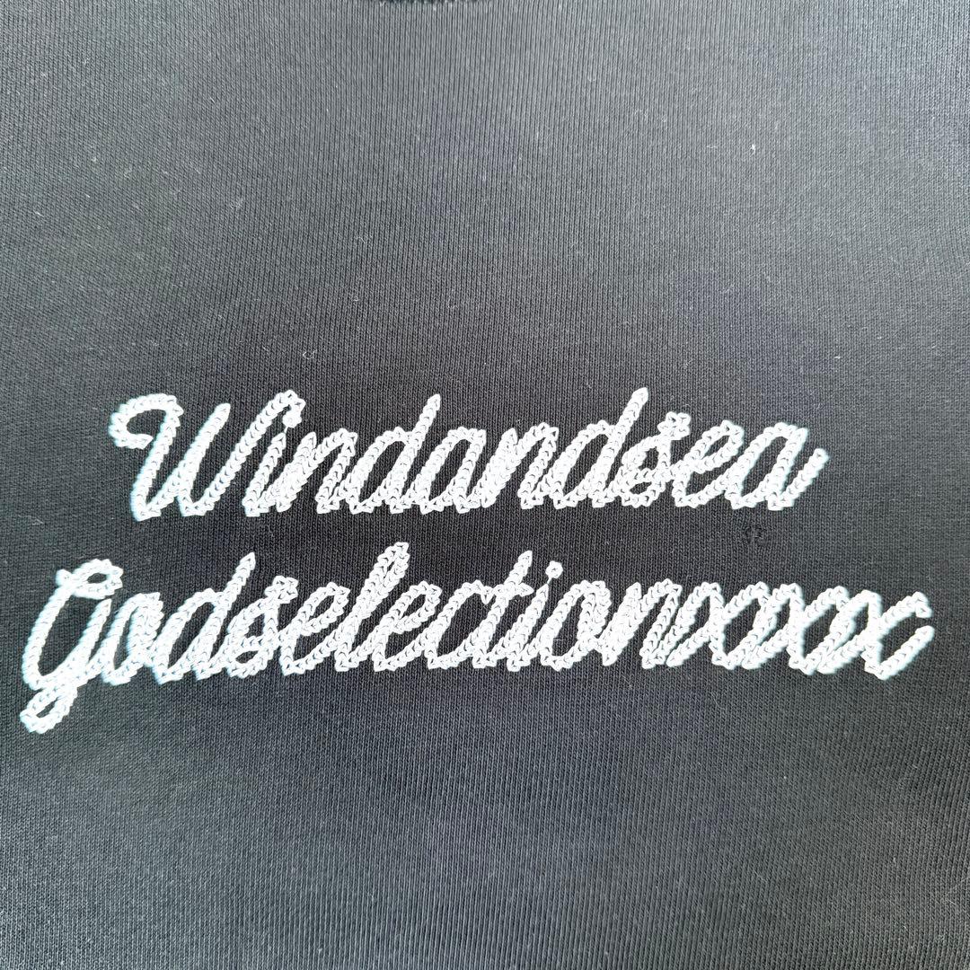 【美品✨】ウィンダンシー×ゴッドセレクション 背面パイルロゴ スウェット 黒 S