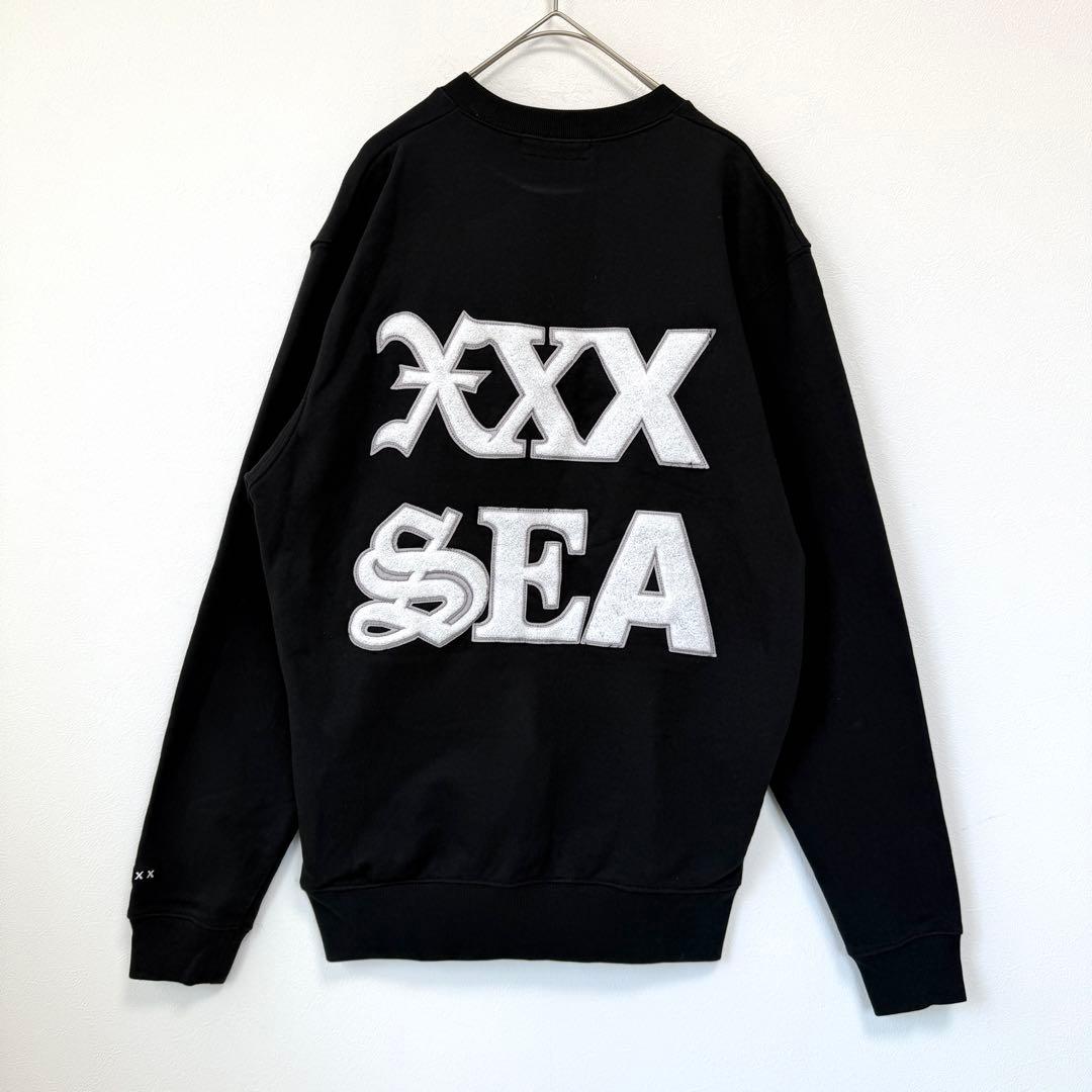 【美品✨】ウィンダンシー×ゴッドセレクション 背面パイルロゴ スウェット 黒 S