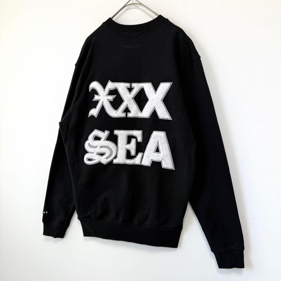 【美品✨】ウィンダンシー×ゴッドセレクション 背面パイルロゴ スウェット 黒 S