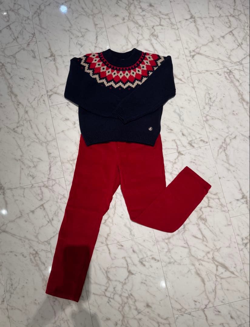 ノルディック柄 セーター パンツセット 130cm、150cm