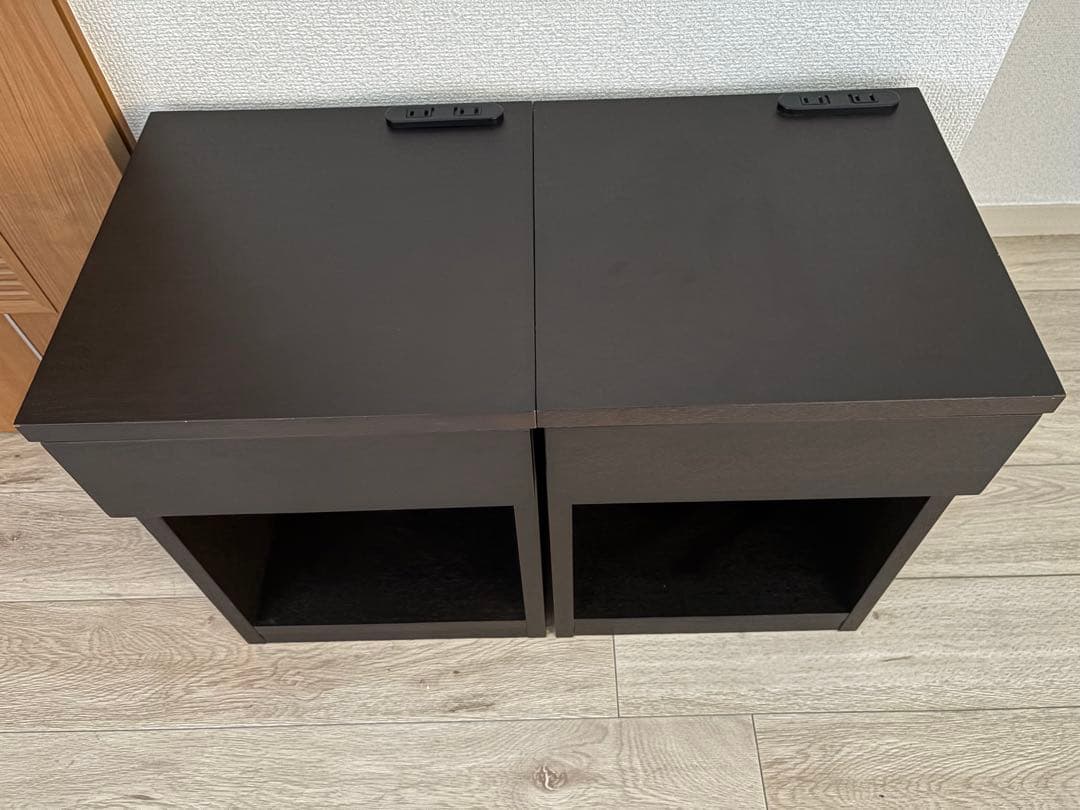 関家具ベッドサイドテーブル ナイトシェルフ 幅35cm ブラウン