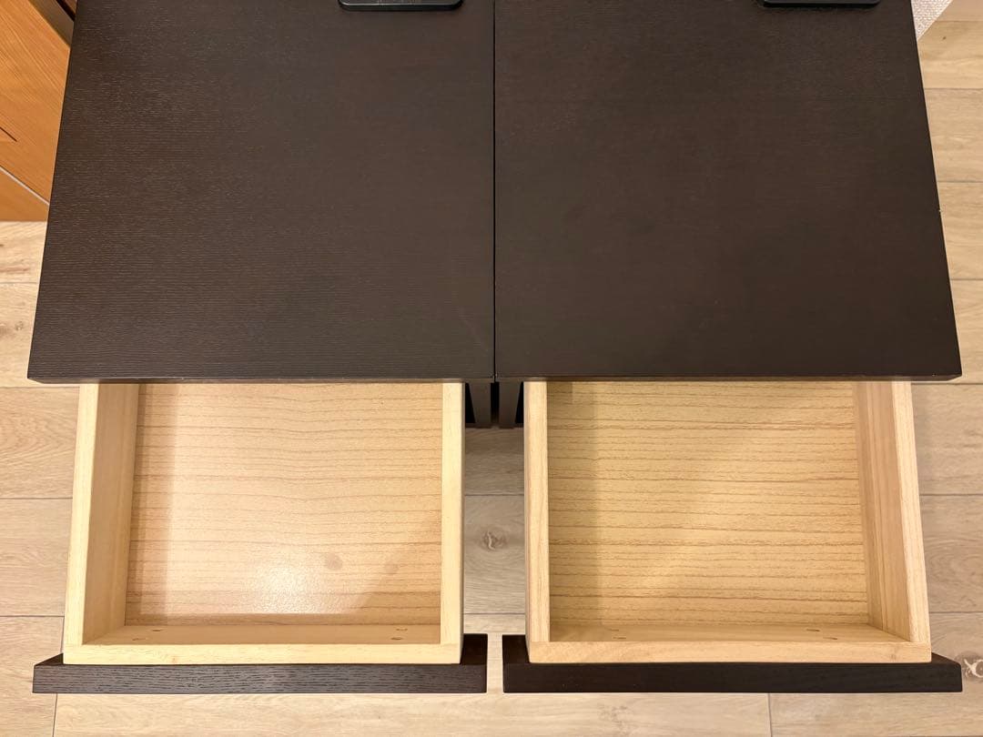 関家具ベッドサイドテーブル ナイトシェルフ 幅35cm ブラウン