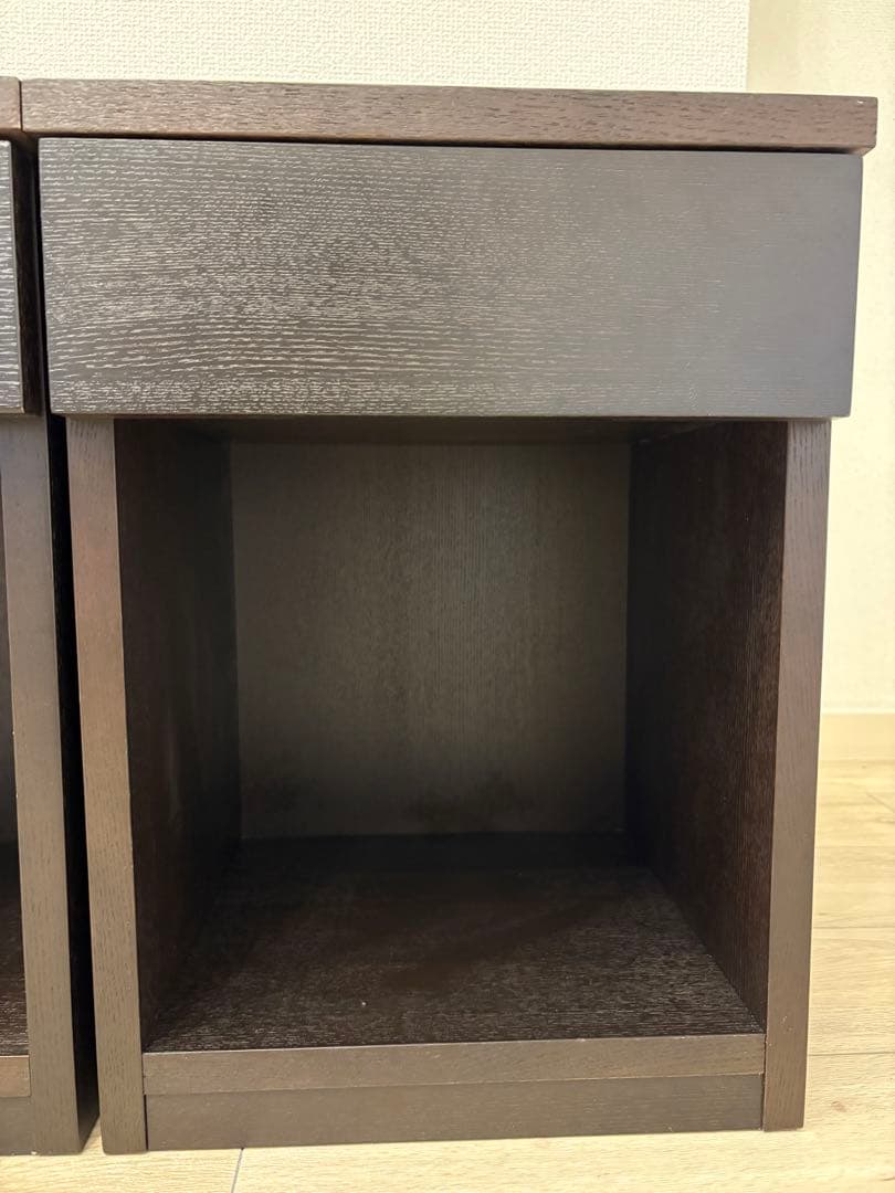 関家具ベッドサイドテーブル ナイトシェルフ 幅35cm ブラウン