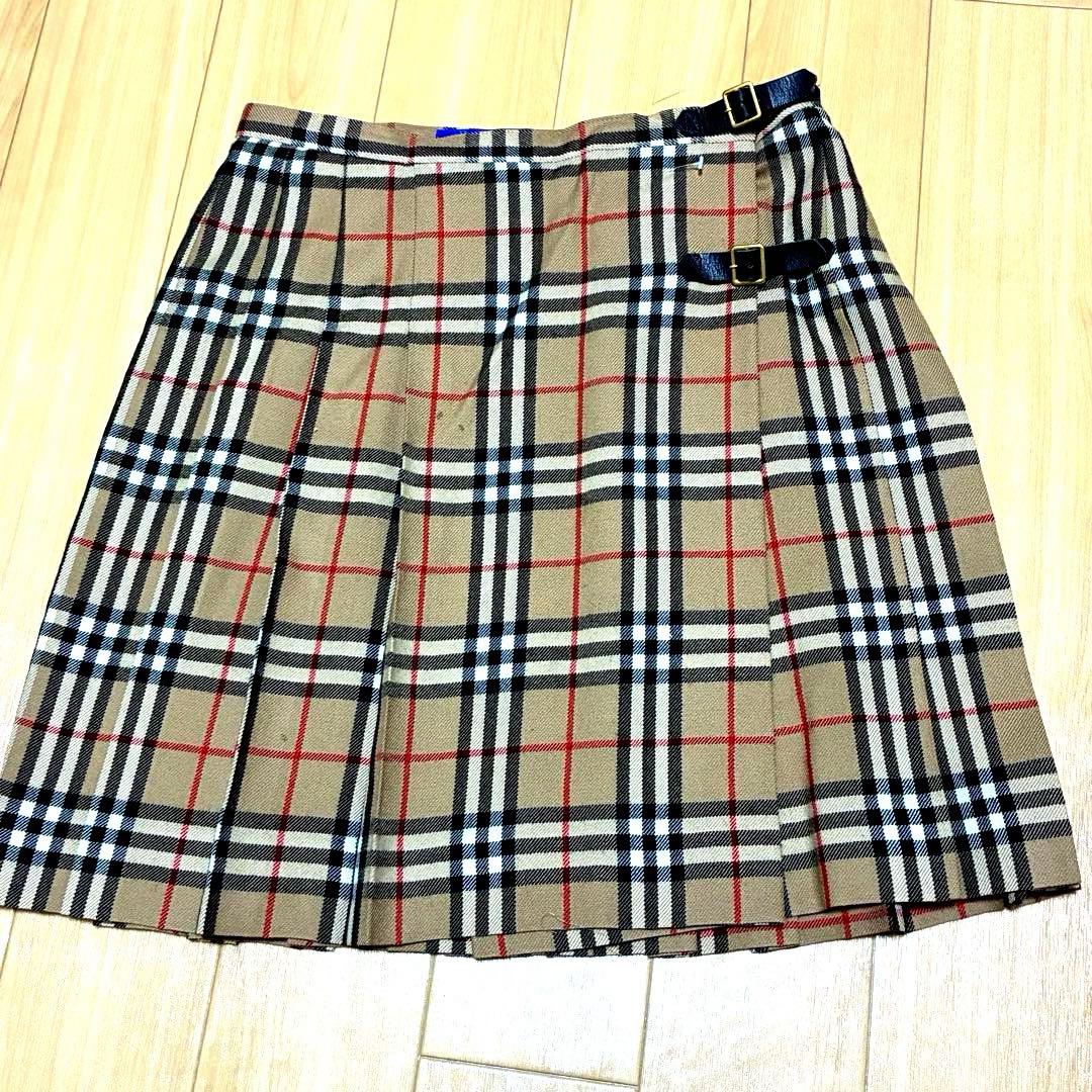 BURBERRYブルーレーベル プリーツスカート ベージュ ノバチェック ベルト