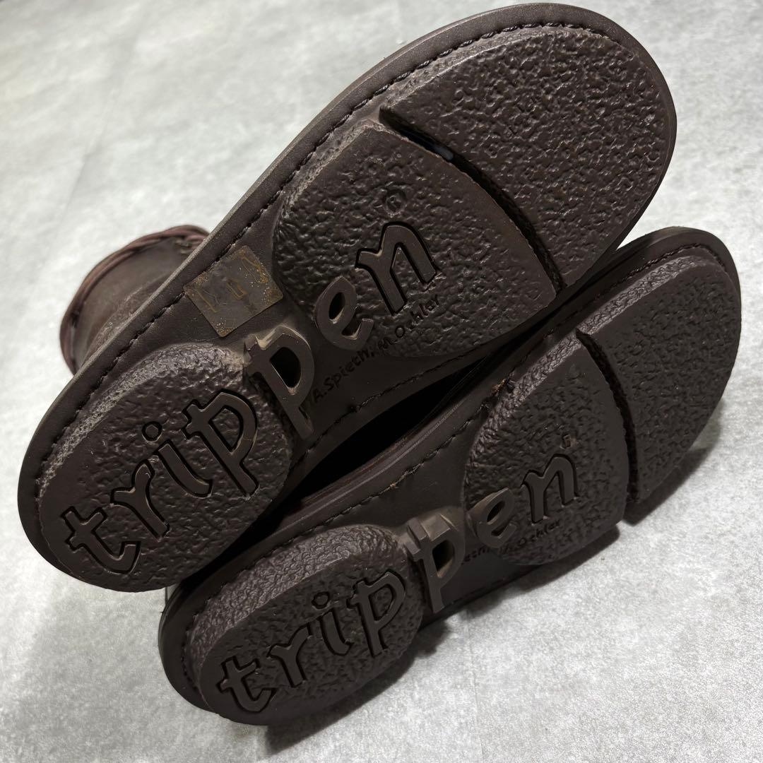 trippen トリッペン レースアップ レザーブーツ 23cm ブラウン