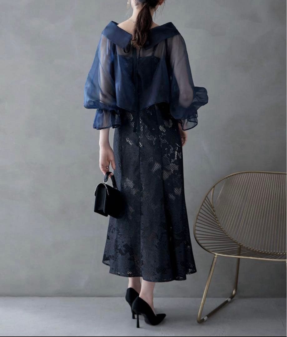 【美品】etoll. シアーブラウス&マーメイドキャミソールパーティードレス