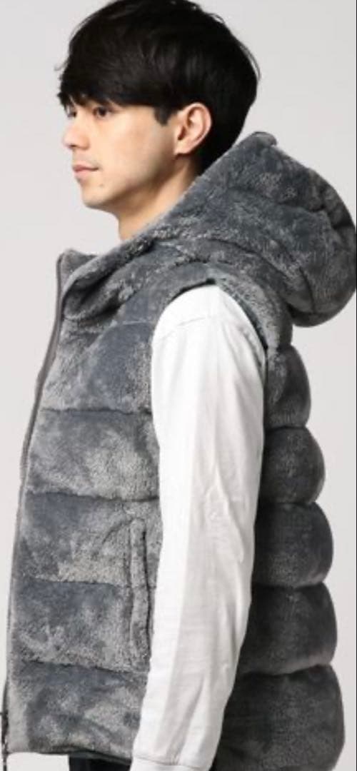 お値下げ！フード付きダウンベスト M ネイビー