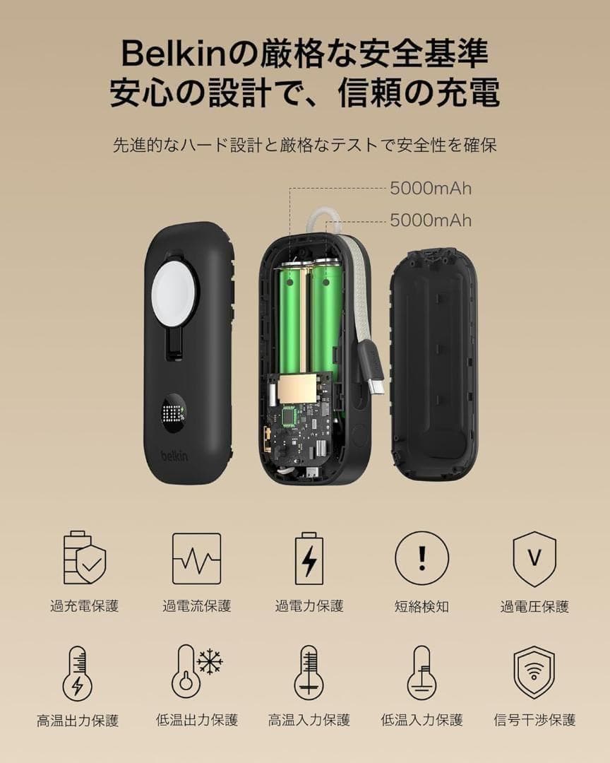 【新品】Belkin モバイルバッテリー 10000mAh 45W USB-C