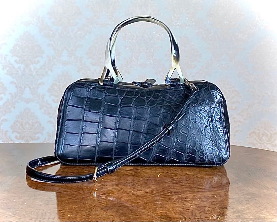 2点おまとめ特価　バッファローホーンイタリア製 2way クロコダイル バッグ