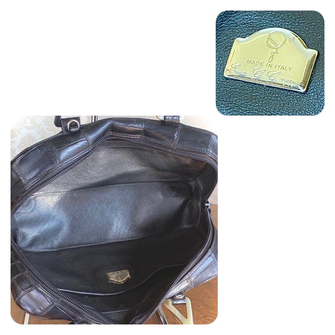 2点おまとめ特価　バッファローホーンイタリア製 2way クロコダイル バッグ