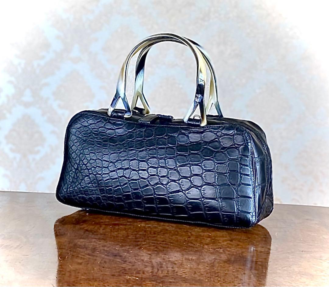 2点おまとめ特価　バッファローホーンイタリア製 2way クロコダイル バッグ