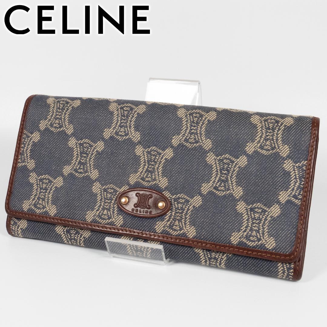 美品✨セリーヌ celine 長財布 マカダム デニム