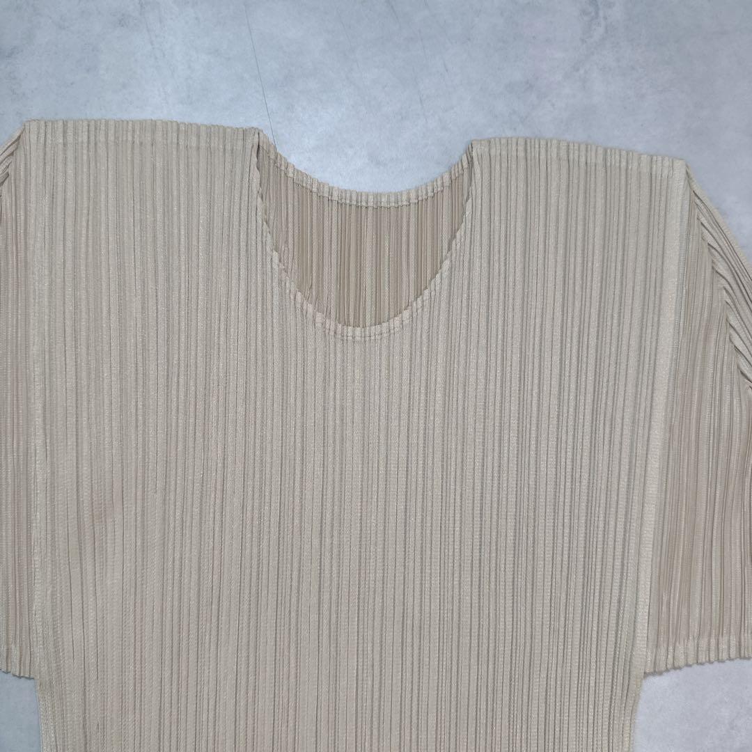 PLEATS PLEASE プリーツプリーズ 長袖 カットソー ベージュ 4