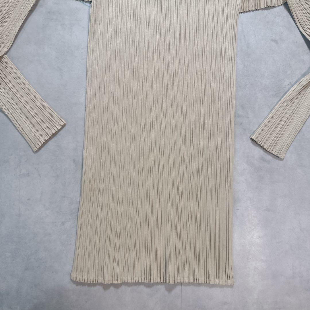 PLEATS PLEASE プリーツプリーズ 長袖 カットソー ベージュ 4