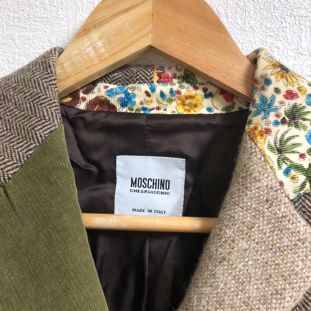 MOSCHINO ツイード　パッチワーク　ジャケット　モスキーノ　イタリア製