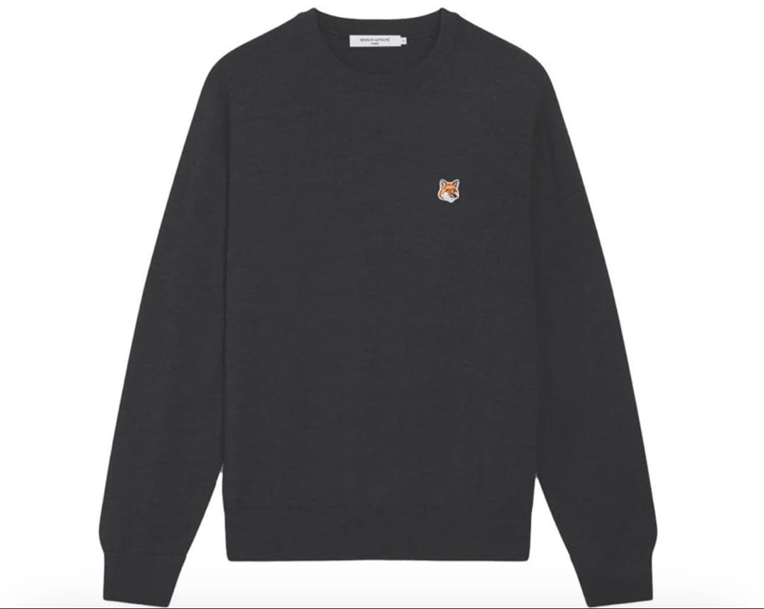 【メゾンキツネ】フォックスヘッド グレー ニット セーター 美品