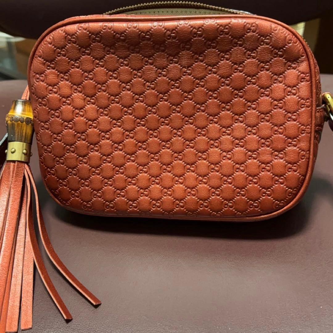 GUCCI グッチ　マイクログッチシマ　gg柄　バンブー　ショルダーバッグ