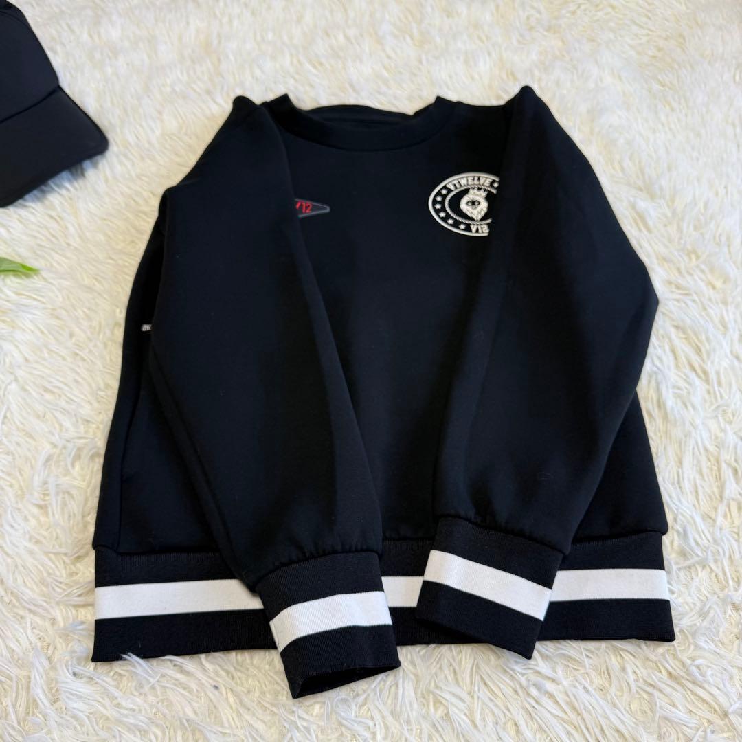 【V12】美品 ダンボールニット ブラック 1サイズ レディース ワッペン