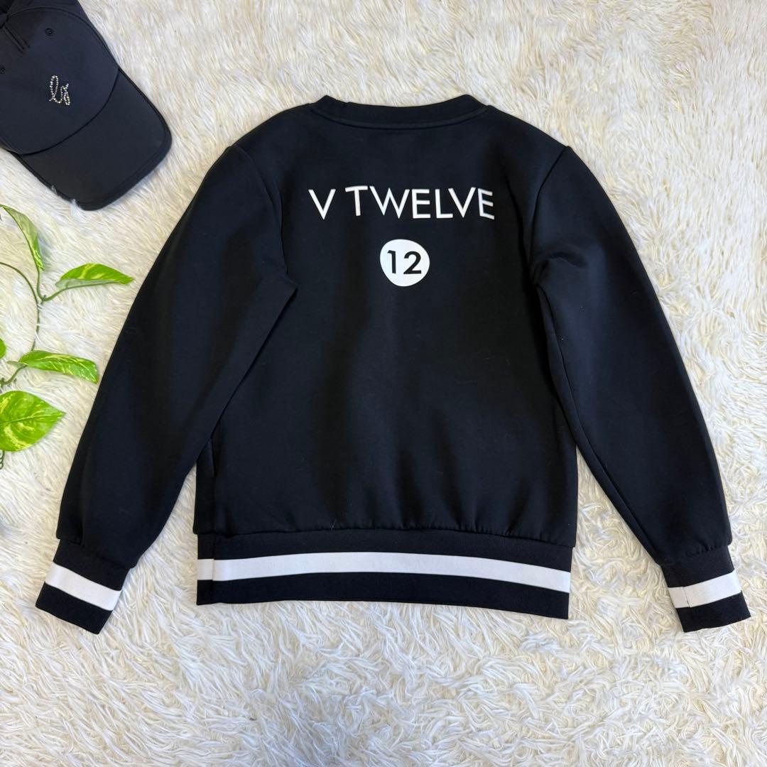 【V12】美品 ダンボールニット ブラック 1サイズ レディース ワッペン