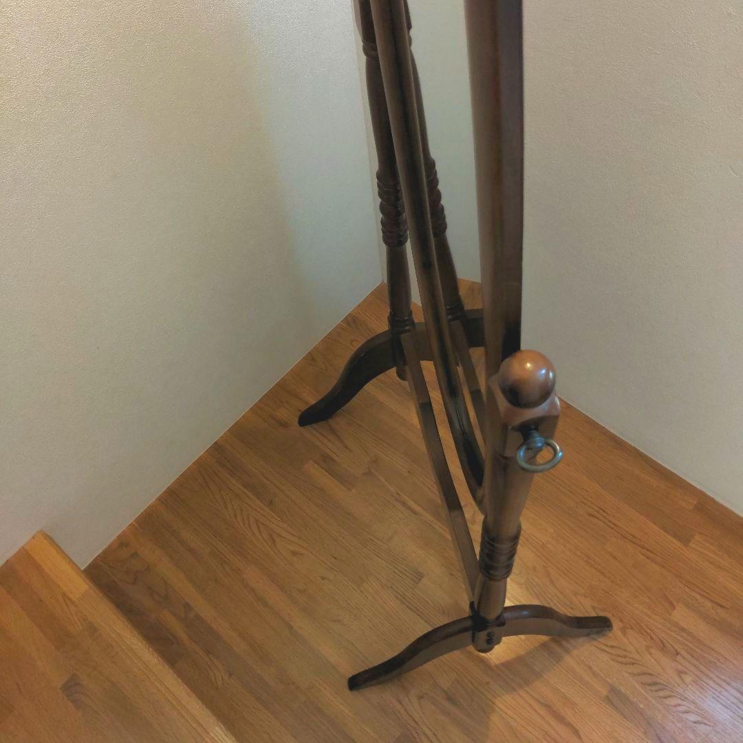 【専用】レトロ姿見　木製オーバルスタンドミラー ブラウンアンティーク　楕円