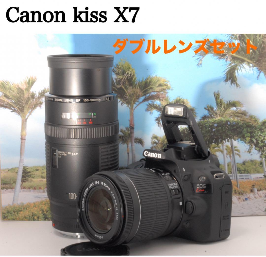 ✨新品級シャッター数✨Canon kiss X7 ダブルレンズ 動作良好◎