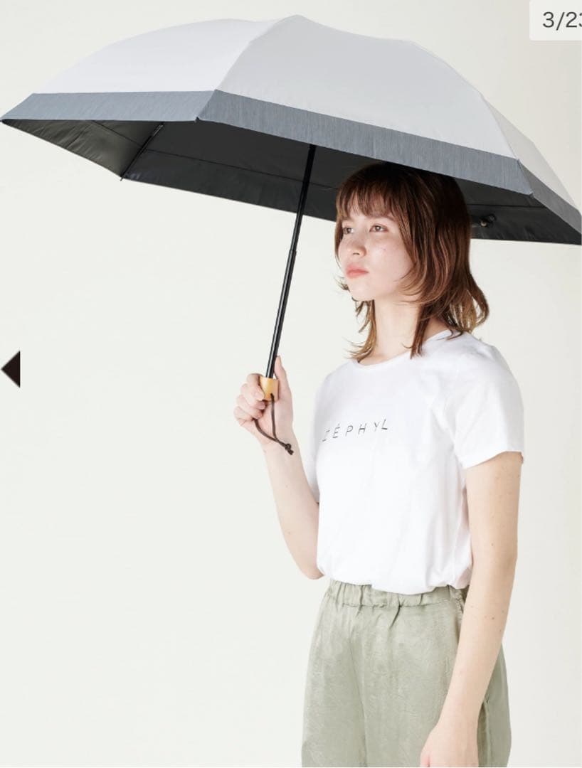 サンバリア100 折りたたみ日傘 3段折 三段折 コンビ ホワイト お値下げ❌