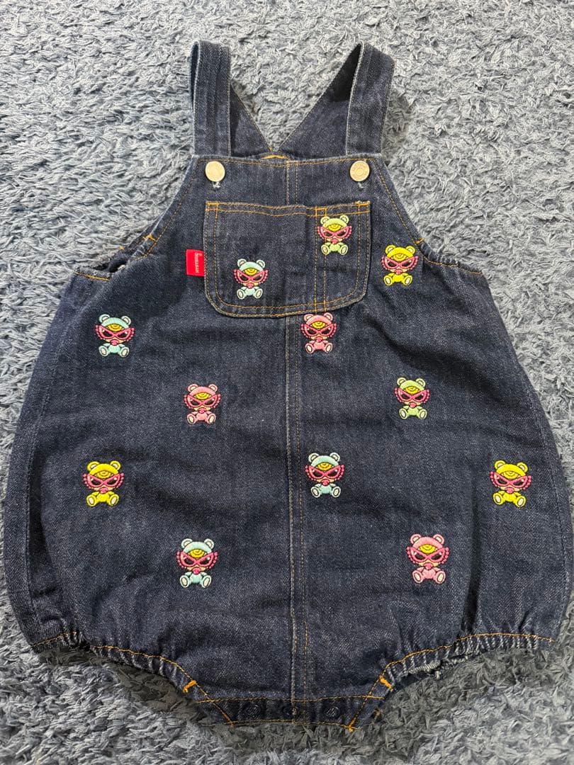 パ*ん様 極美品✨ヒスミニ デニム刺繍サロペット