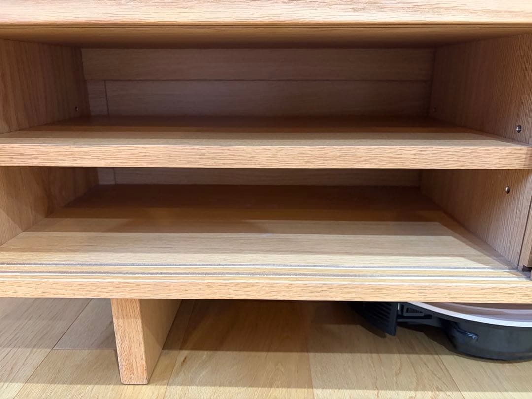 無印良品 オーク材 AVラック 薄型 (引戸) テレビボード