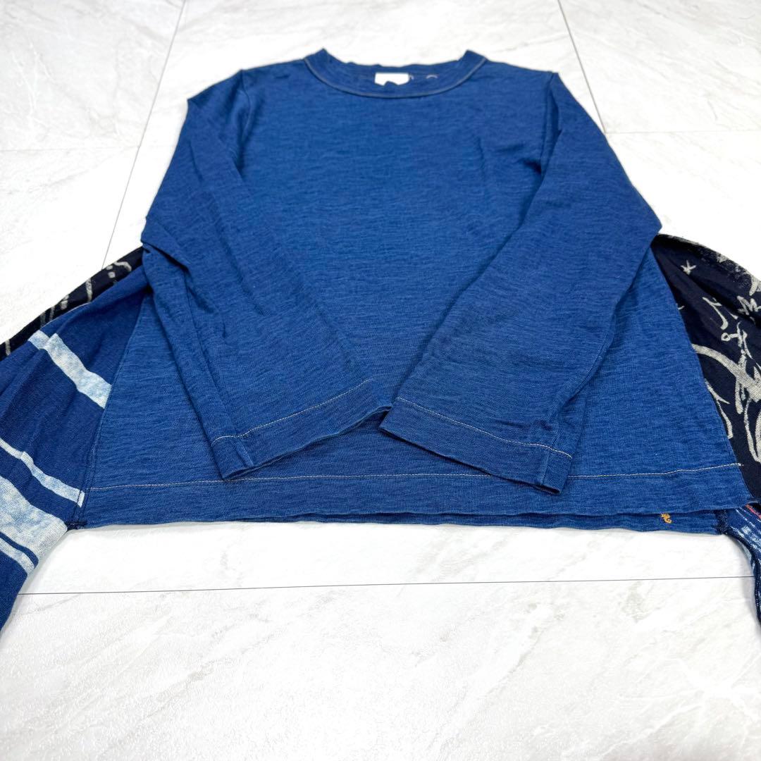 極美品 23AW 45R 23AW バンダナ 藍染 再び カットソー インディゴ