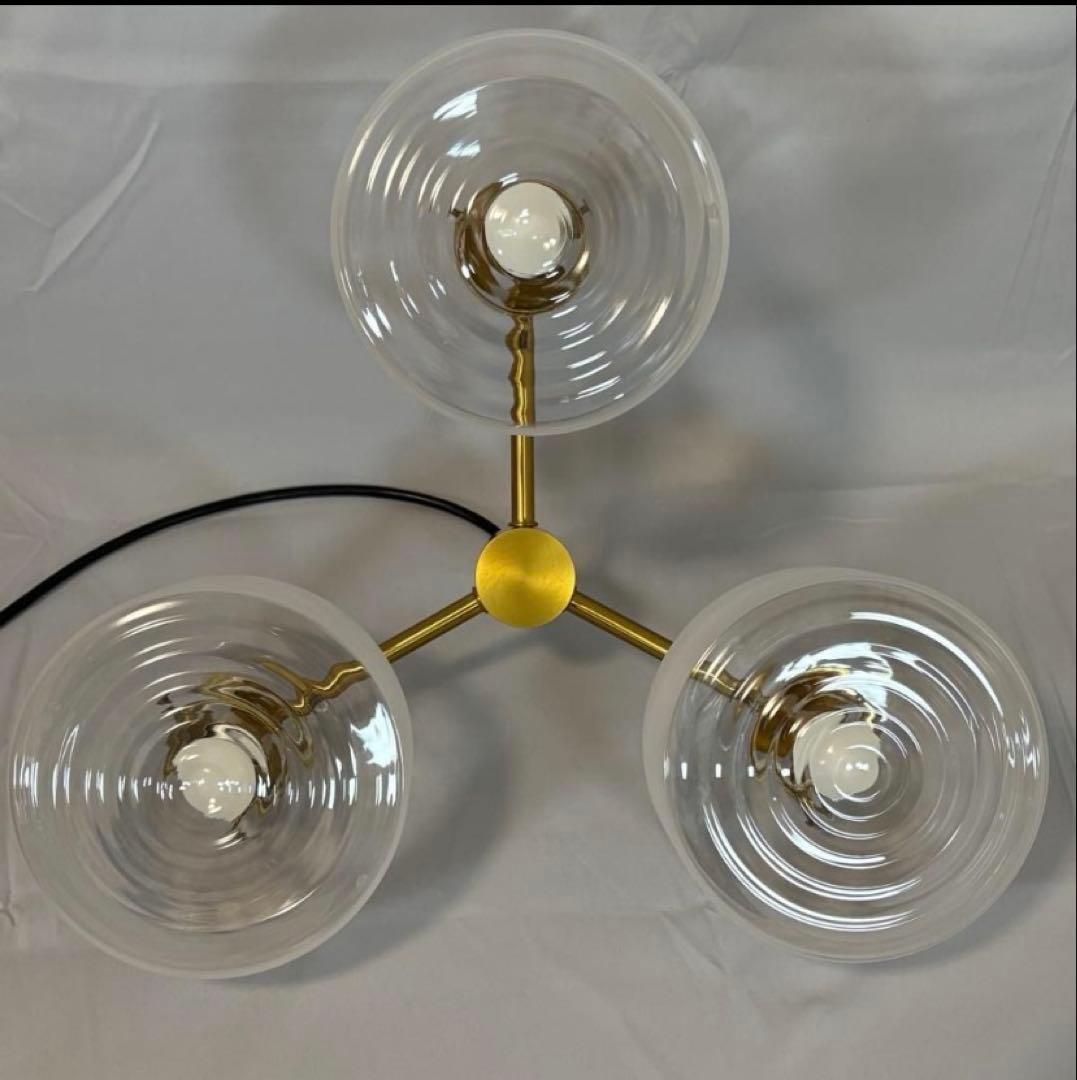 インターフォルム　 Pudgy 3灯ペンダントライト ゴールド