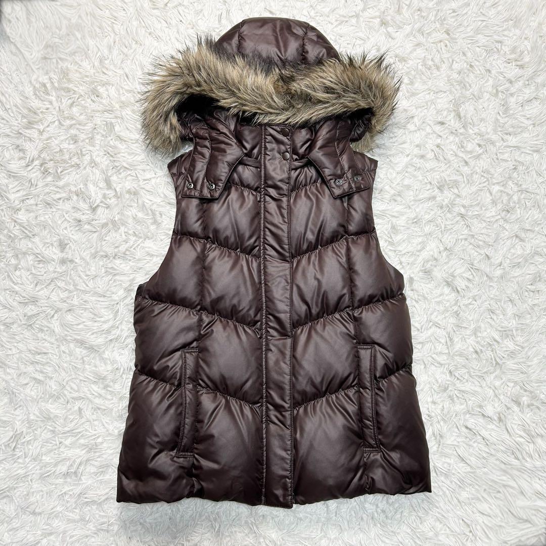 y2k グランジ お兄系 OLD UNIQLO ダウンベスト ファー 茶色