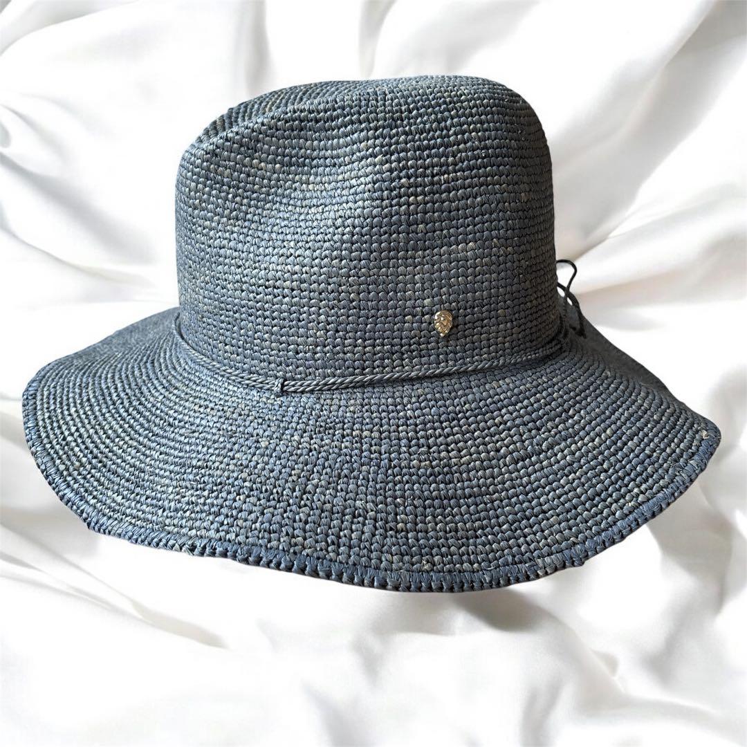 【希少色】ヘレンカミンスキー　ラフィアハット プロヴァンス8 ブルー
