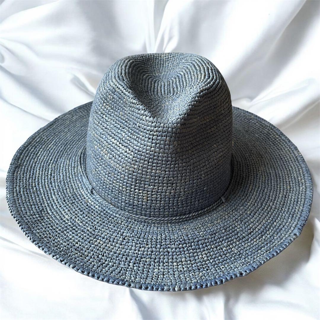 【希少色】ヘレンカミンスキー　ラフィアハット プロヴァンス8 ブルー