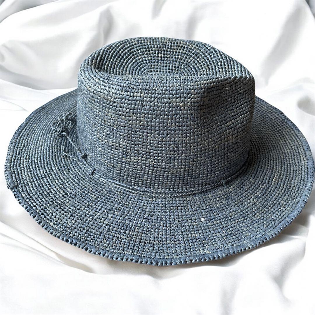 【希少色】ヘレンカミンスキー　ラフィアハット プロヴァンス8 ブルー