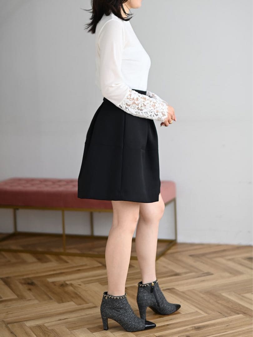 trefle+1 トレフル タックショートパンツ 01 ブラック