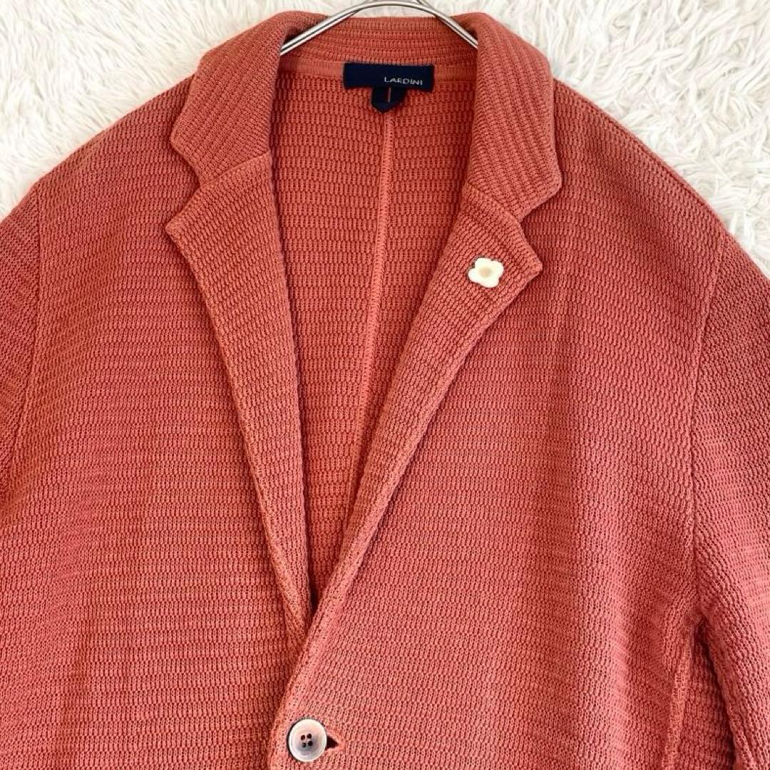 【極美品】ラルディーニ ニットテーラードジャケット ストレッチ ブートニエール