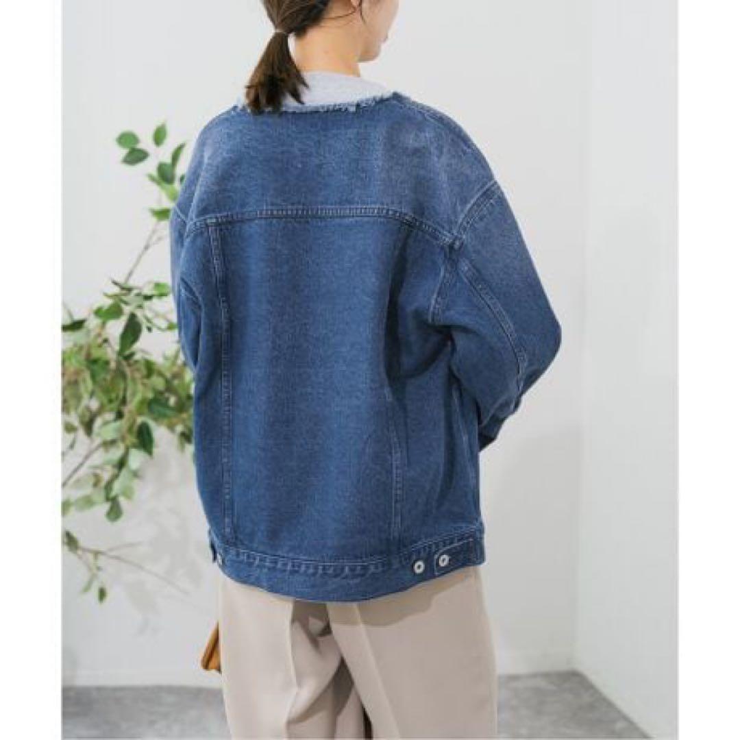 【極美品】2025年 スピックアンドスパン デニムノーカラージャケット 新作