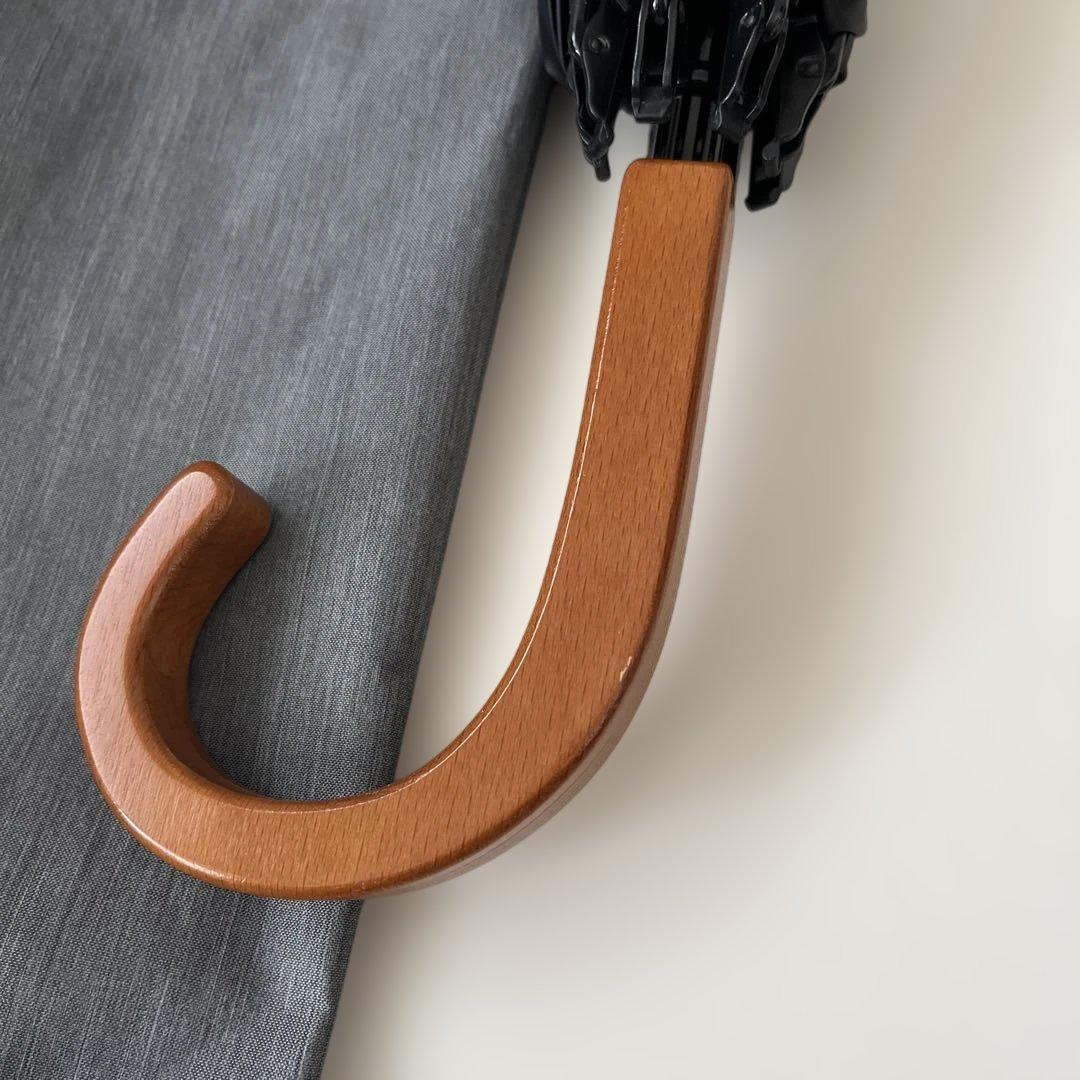 フリル付き折りたたみ日傘 グレー　サンバリア　遮光100