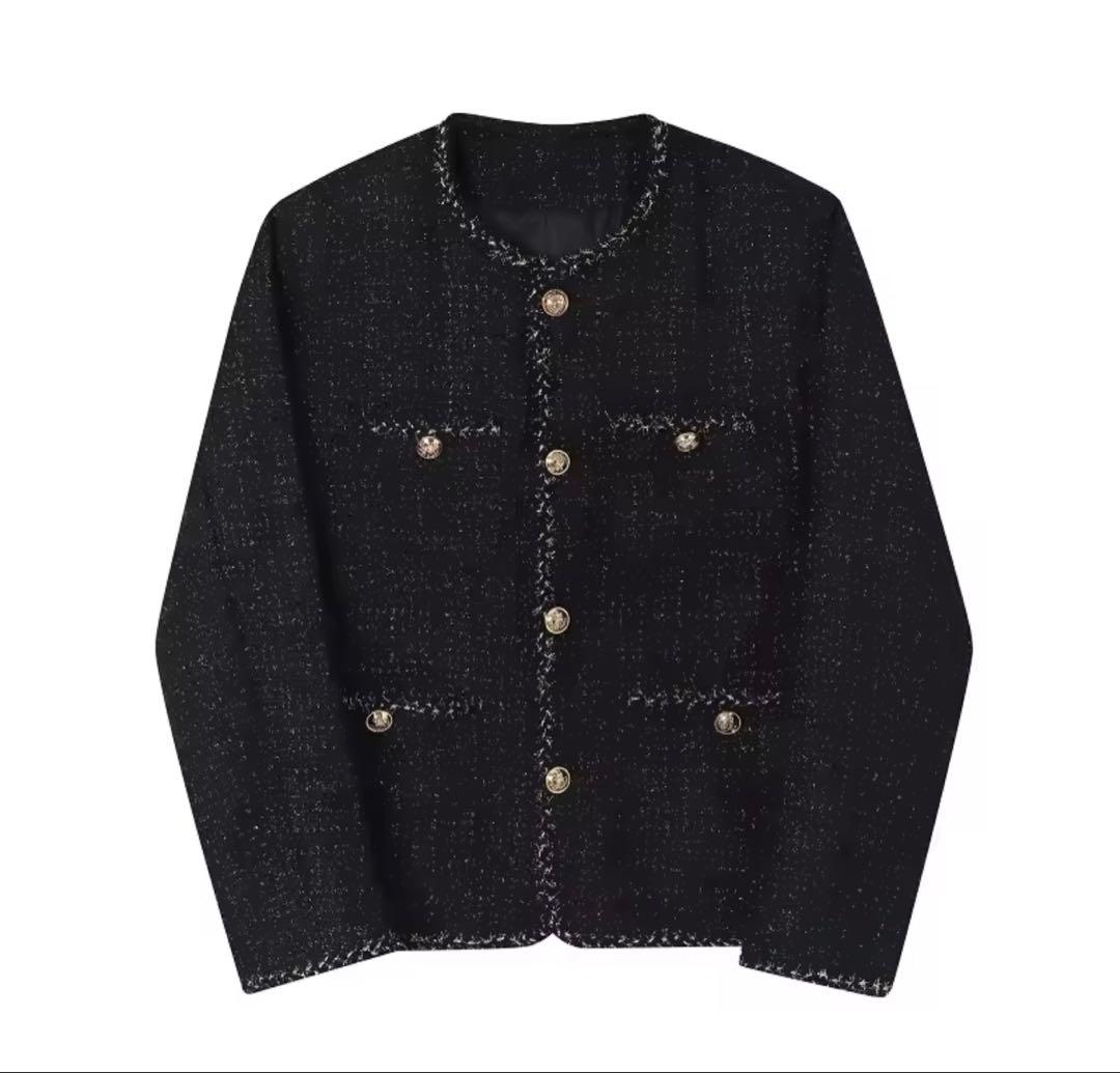 【ALUDE SELECT】 black gord tweed jacket