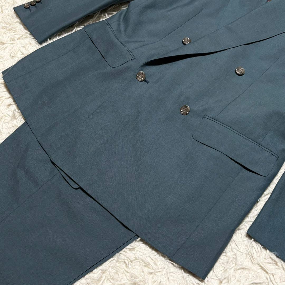 美品 クリスチャン ディオール スーツ セットアップ ダブル 銀ボタン モヘア混