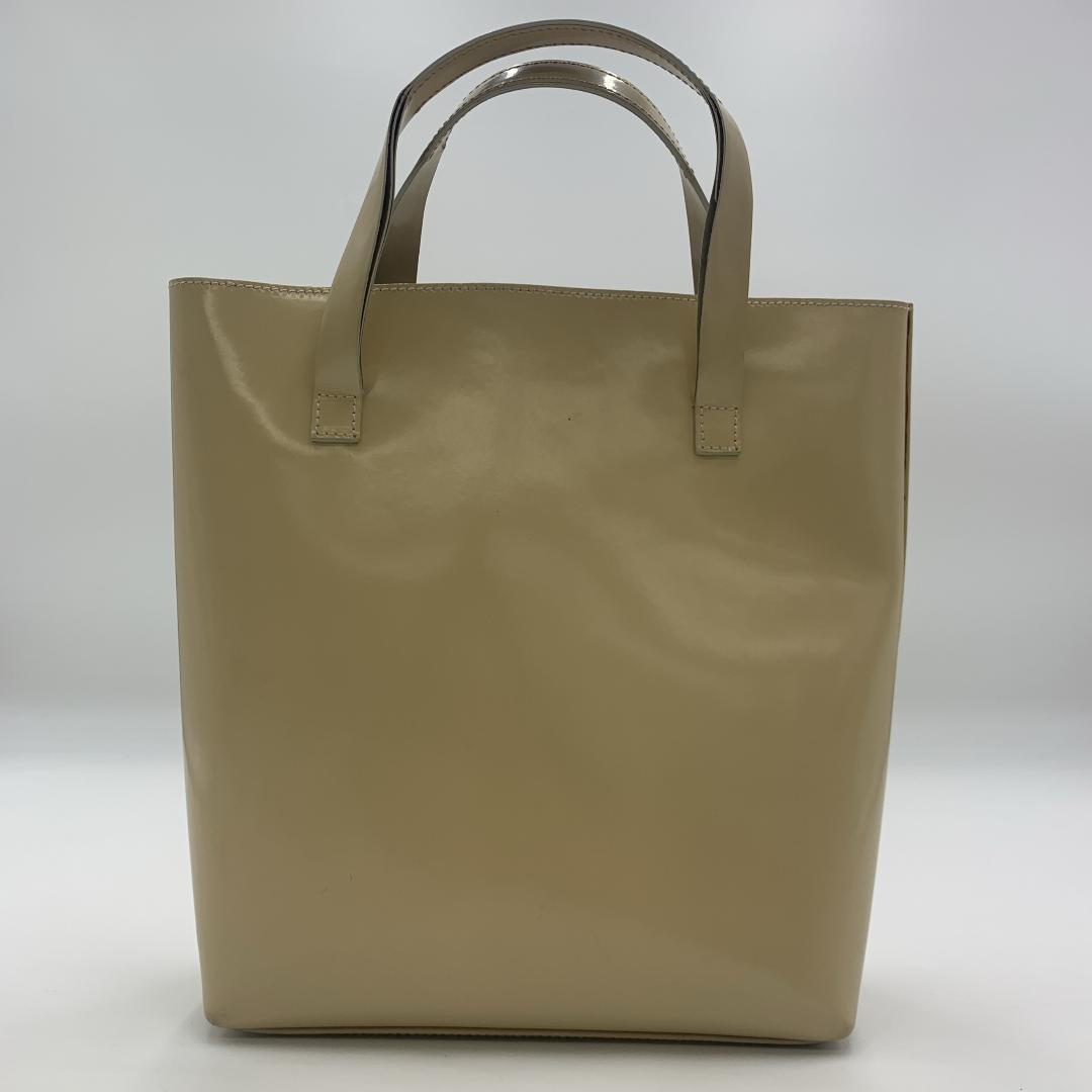 GUCCI グッチ ハンドバッグ トートバッグ エナメル ポーチ付き ベージュ