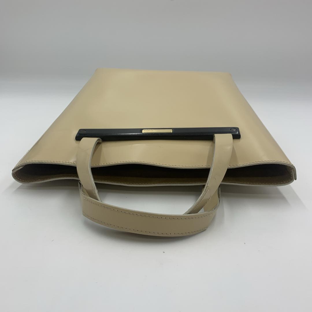 GUCCI グッチ ハンドバッグ トートバッグ エナメル ポーチ付き ベージュ